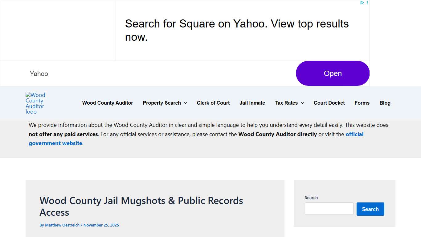 Wood County Jail Mugshots & Public Records Access